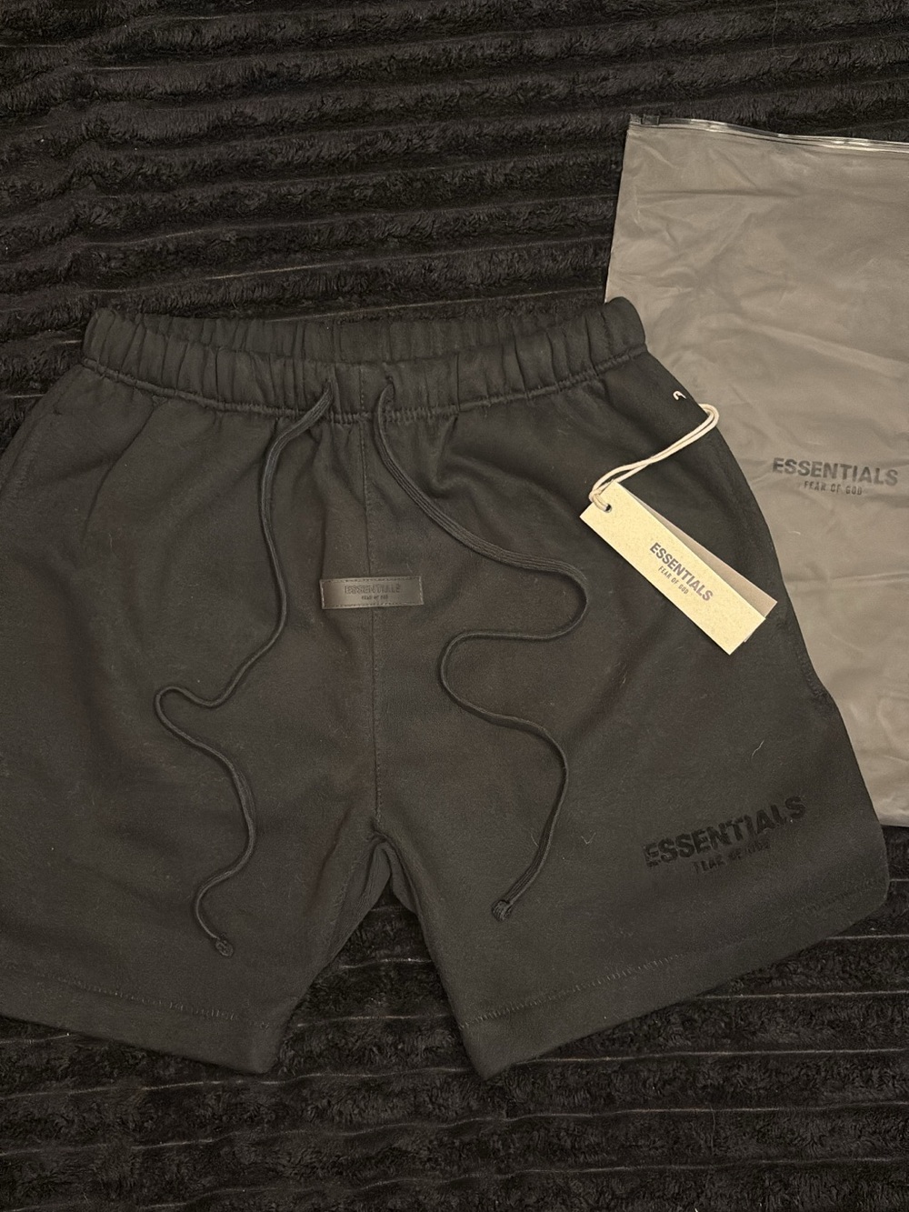 Fear of God Essentials Men’s Black Drawstring Athletic Shorts